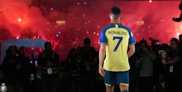 Football legend Cristiano Ronaldo at Riyadh's Mrsool Park stadium after signing with Saudi Arabia's Al Nassr Club. (Twitter)