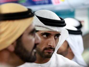 Dubai's Crown Prince Sheikh Hamdan attends the official launch of the Dubai Metro Green Line with his father Dubai Ruler and Vice-President and Prime Minister of the UAE Sheikh Mohammed bin Rashid Al Maktoum (L), September 9, 2011. (Reuters)