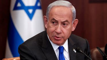 Israeli Prime Minister Benjamin Netanyahu attends the weekly cabinet meeting in Jerusalem, 3 January 2023. Atef Safadi/Pool via REUTERS