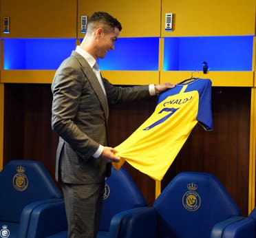 Football legend Cristiano Ronaldo at Riyadh's Mrsool Park stadium after signing with Saudi Arabia's Al Nassr Club. (Twitter)
