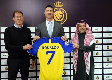 Football legend Cristiano Ronaldo at Riyadh's Mrsool Park stadium after signing with Saudi Arabia's Al Nassr Club. (Twitter)