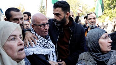 Longest serving Palestinian prisoner, Karim Younis, is welcomed at his village, after he was freed from Israeli jail earlier today, in Ara, Israel January 5, 2023. (Reuters)