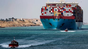 A shipping container passes through the Suez Canal in Suez, Egypt February 15, 2022. (File photo: Reuters)