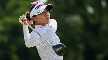  Lydia Ko plays her shot from the 18th tee during the third round of the KPMG Women's PGA Championship golf tournament at Congressional Country Club. (Reuters)