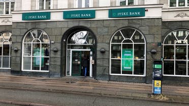 A Jyske Bank branch building in central Copenhagen, Denmark, on February 25, 2020. (Reuters)
