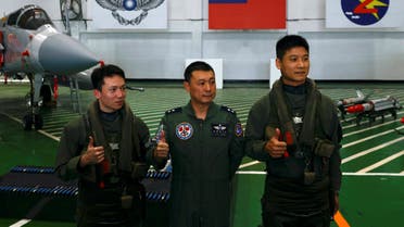 Lieutenant Colonel Wu Bong-yeng poses for a photo at an airbase in Hsinchu, Taiwan, January 11, 2023. (Reuters)
