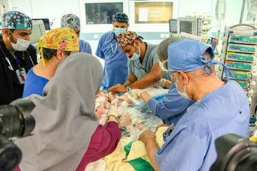 A team of 27 doctors, specialists and nurses is performing the surgery. (SPA)