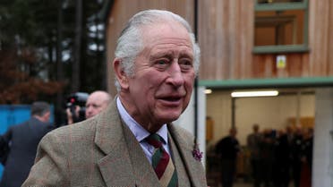 Britain's King Charles visits the Aboyne and Mid Deeside Community Shed in Aboyne, Scotland, Britain, January 12, 2023. (Reuters)