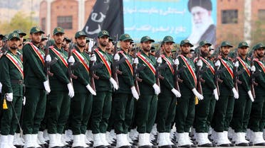 A handout picture provided by the office of Iran’s leader on October 13, 2019, shows Iran’s Islamic Revolutionary Guard Corps (IRGC) cadets during a graduation ceremony at Imam Hussein University in Tehran. (Khamenei.ir via AFP)
