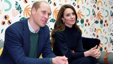 Britain’s Prince William (L), Prince of Wales, and Britain’s Catherine, Princess of Wales, visit the Open Door Charity, a charity focused on supporting young adults across Merseyside with their mental health, using culture and creativity as the catalyst for change in Birkenhead on January 12, 2023. (AFP) 