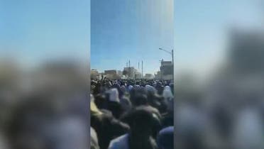 Anti-regime protests in Zahedan, capital of Iran’s Sistan-Baluchistan province, January 13, 2022. (Screengrab/Twitter)