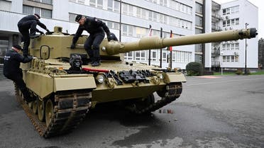 Germany delivers its first Leopard tanks to Slovakia as part of a deal after Slovakia donated fighting vehicles to Ukraine, December 19, 2022. (Reuters)