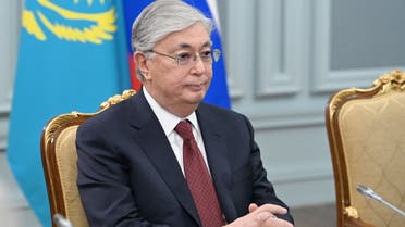 Kazakh President Kassym-Jomart Tokayev attends a meeting with Russian Prime Minister Mikhail Mishustin in Moscow, Russia November 28, 2022. Sputnik/Alexander Astafyev /Pool via REUTERS ATTENTION EDITORS - THIS IMAGE WAS PROVIDED BY A THIRD PARTY.