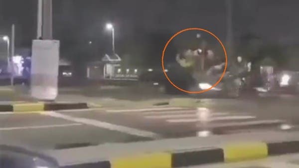 Watch a speeding car run over two motorcyclists in Qatif