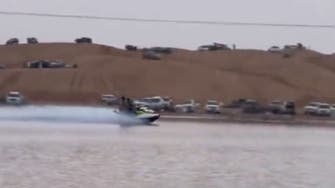 Heavy rainfall creates makeshift lakes in Saudi Arabia, draws jet skiers