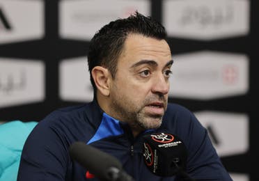  FC Barcelona coach Xavi during the press conference. (Reuters) 
