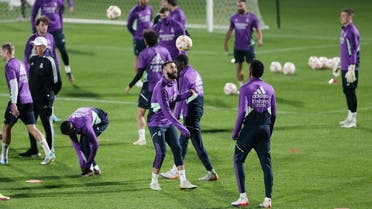 Real Madrid's Karim Benzema and Militao during training REUTERS/Ahmed Yosri