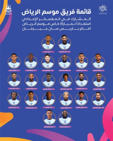 الإعلان عن قائمة نجوم الهلال والنصر لمواجهة سان جيرمان 2 قائمة نجوم الهلال والنصر