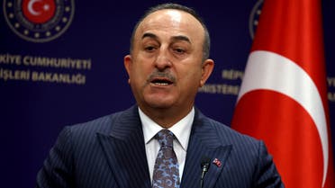 Turkey's Foreign Minister Mevlut Cavusoglu speaks during a joint press conference with his Iranian counterpart in Ankara on January 17, 2023. (Photo by Adem ALTAN / AFP)