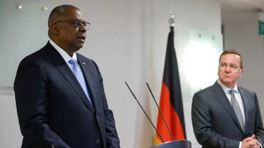 German Defense Minister Boris Pistorius and his US counterpart, Secretary of Defense Lloyd Austin hold a joint news conference at the Defense Ministry in Berlin, Germany on January 19, 2023. (Reuters)