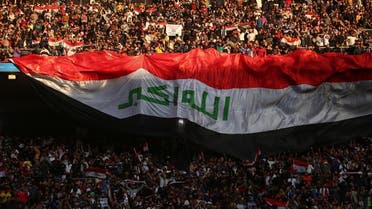 Iraq supporters take their seats ahead of the Arabian Gulf Cup final football match between Iraq and Oman at the Basra International Stadium in Iraq’s southern city on January 19, 2023. (AFP)