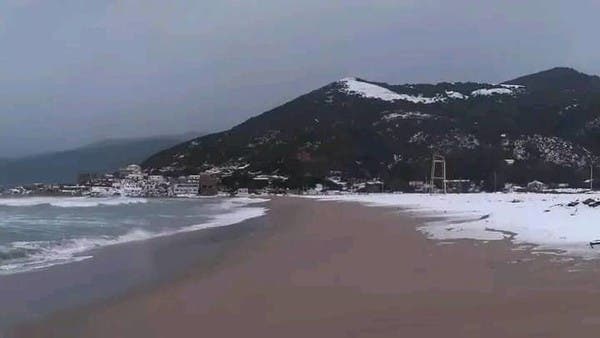  الأبيض يزور الجزائر.. شاهد عندما تعانق الثلوج شاطئ البحر