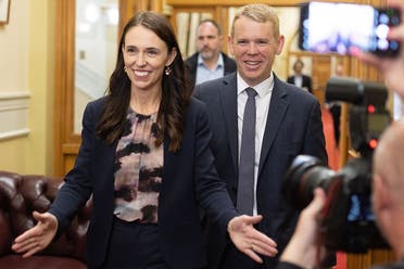 New Zealand Prime Minister Jacinda Ardern leaves the Labour caucus meeting to elect a new premier at Parliament in Wellington on January 22, 2023. (Photo by Marty MELVILLE / AFP)