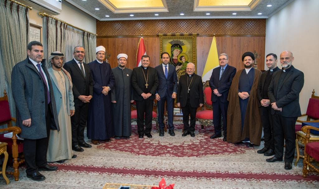 لقاء وفد "مجلس حكماء المسلمين" مع بطريرك الكلدان الكاثوليك في العراق الكاردينال مار لويس ساكو