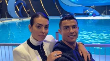 Georgina Rodriguez and Cristiano Ronaldo in Saudi Arabia. (Screengrab)