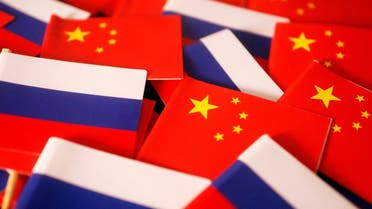 Flags of China and Russia are displayed in this illustration picture taken March 24, 2022. (Reuters)