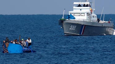 Cuban Coast Guard guards a boat with Cuban citizens trying to leave the country in Havana, on December 12, 2022. (AFP)