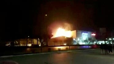 Eyewitness footage shows what is said to be the moment of an explosion at a military industry factory in Isfahan, Iran, January 29, 2023, in this still image obtained from a video. (Reuters)