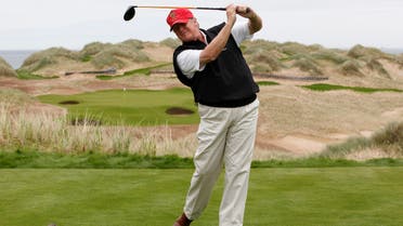 U.S. property magnate Donald Trump practices his swing at the 13th tee of his new Trump International Golf Links course on the Menie Estate near Aberdeen, Scotland, Britain June 20, 2011. (Reuters)
