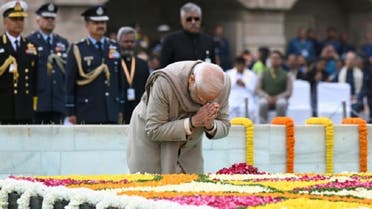 Indian Prime Minister Narendra Modi pays his respects at the Mahatma Gandhi memorial in New Delhi on January 30, 2023. (Photo: AFP)