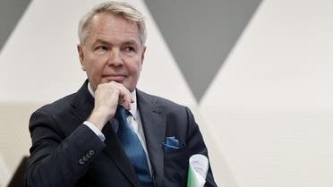 Finnish Foreign Minister Pekka Haavisto is seen during his press conference, commenting on the country’s NATO process in Helsinki, Finland, on January 30, 2023. (Reuters)