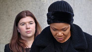 Beatrice Ekweremadu (R), wife of Nigeria's former deputy senate president, Ike Ekweremadu, leaves the Old Bailey, London's Central Criminal Court, in London on January 31, 2023. (AFP)