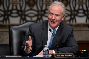 Sen. Chris Van Hollen speaks during a hearing of the Senate Foreign Relations, Dec. 7, 2021. (Reuters)