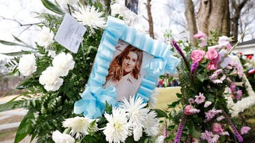 A view of fan tributes outside of Graceland at the public memorial for Lisa Marie Presley on January 22, 2023 in Memphis, Tennessee. Presley, 54, the only child of American singer Elvis Presley, died January 12, 2023 in Los Angeles. (AFP)