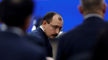 Turkey’ Trade Minister Mehmet Mus meets with Venezuela’s President Nicolas Maduro (not pictured), at the Miraflores Palace, in Caracas, Venezuela, on January 24, 2023. (Reuters)