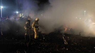 The fire broke out overnight in a two-storey building for construction workers near Crimea’s port city of Sevastopol. (Twitter)