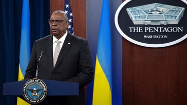 US Defense Secretary Lloyd Austin speaks during a news briefing after participating a virtual Ukraine Defense Contact Group meeting at the Pentagon in Arlington, Virginia, US, on November 16, 2022. (Reuters)