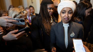 US Rep. Ilhan Omar (D-MN) walks to her office after being ousted by the Republican-lead House of Representatives to serve on the Foreign Affairs Committee, on Capitol Hill in Washington, US, February 2, 2023.