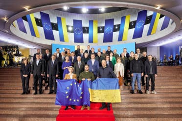 قادة الاتحاد الأوروبي في كييف (فرانس برس)