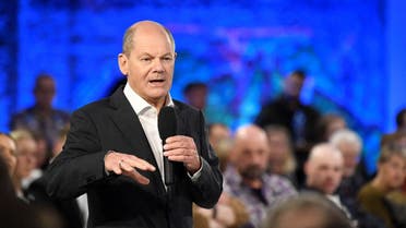 German Chancellor Olaf Scholz meets with citizens in Marburg, Germany, February 2, 2023. REUTERS/Fabian BImmer