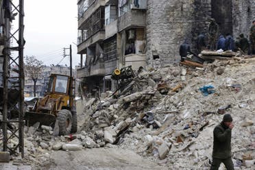 من الدمار في حلب بعد الزلزال (أ ف ب)