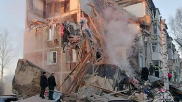 A view shows a five-floor residential building heavily damaged in a gas explosion in the town of Yefremov in the Tula region, Russia, February 7, 2023. (Russian Emergencies Ministry via Reuters)