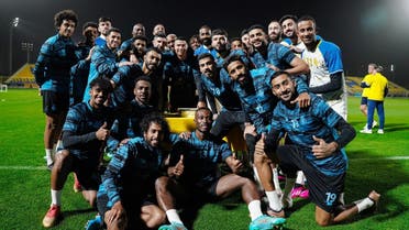 Ronaldo with his Al Nassr club teammates. (Twitter)