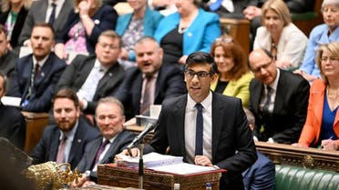 British Prime Minister Rishi Sunak attends the Prime Minister's Questions at the House of Commons in London, Britain, on February 1, 2023.  (Reuters)