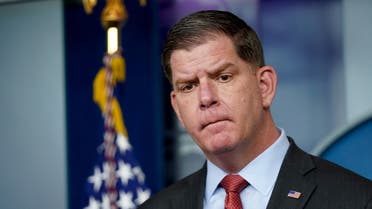 FILE PHOTO: Secretary of Labor Marty Walsh speaks during a news conference at the White House in Washington. (Reuters)