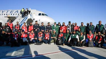 Saudi rescue and medic teams arrived in Turkey’s Adana on February 9, 2023. (SPA)